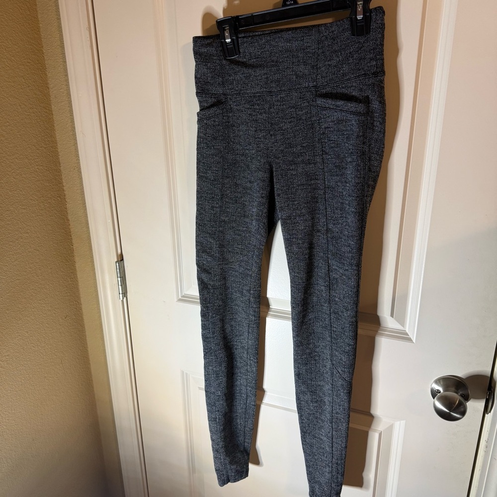Athleta Herringbone High Rise Slim Pants Gray XS |  Pocket Ponte Leggings